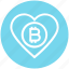 bitcoin, cryptocurrency, favorite, heart, like, love, rate 