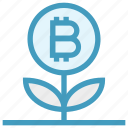 bitcoin, blockchain, cryptocurrency, growth, invest, plant, value