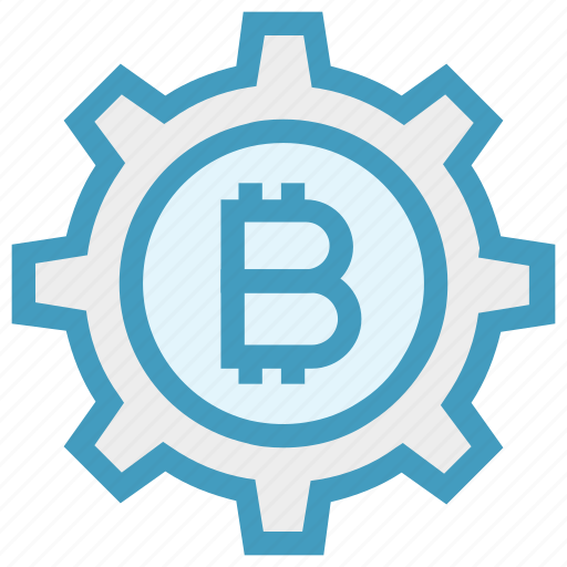 Bitcoin, cog, coin, cryptocurrency, gear, rotate, setting icon - Download on Iconfinder