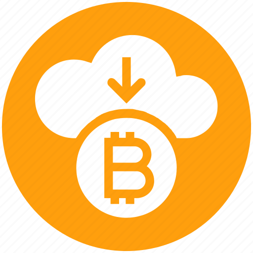 Arrow, bitcoin, cloud, cloud computing, coin, cryptocurrency, down icon - Download on Iconfinder