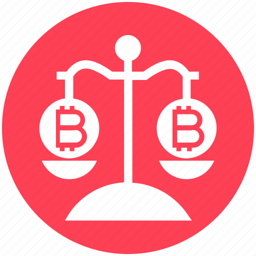 Balance scale, bitcoin, coins, cryptocurrency, justice, law, scales icon - Download on Iconfinder