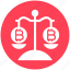 balance scale, bitcoin, coins, cryptocurrency, justice, law, scales 