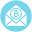 bitcoin, blockchain, cryptocurrency, digital currency, envelope, latter, mail 