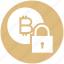 bitcoin, blockchain, coin, cryptocurrency, digital currency, lock, security 