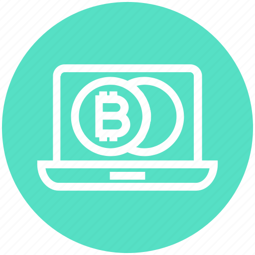 Bitcoin, blockchain, coins, cryptocurrency, income, laptop, money icon - Download on Iconfinder