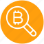 bitcoin, bitcoin icon, find, magnifier, magnifier icon, search, zoom 
