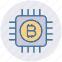 bitcoin, bitcoins, chip, cryptocurrency, currency, digital, money