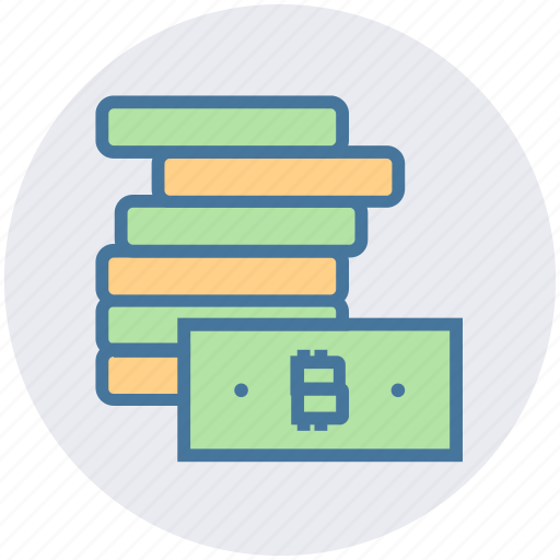 Bitcoin, blockchain, cash, currency, dollar, money, notes icon - Download on Iconfinder