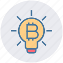 bitcoin, bulb, cryptocurrency, idea, innovation, light, light bulb
