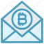 bitcoin, blockchain, cryptocurrency, digital currency, envelope, latter, mail 