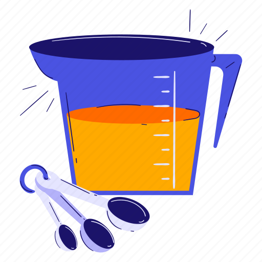 Measuring jar, jar, measuring spoon, measure, measurement, kitchen, cooking illustration - Download on Iconfinder