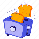 toaster, toast, bread, electronics, breakfast, kitchen, cooking, kitchenware, cookware 