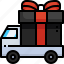 gift, truck, transport, box, vehicle, deliver, cargo 