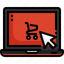 cart, laptop, shopping, buy, online