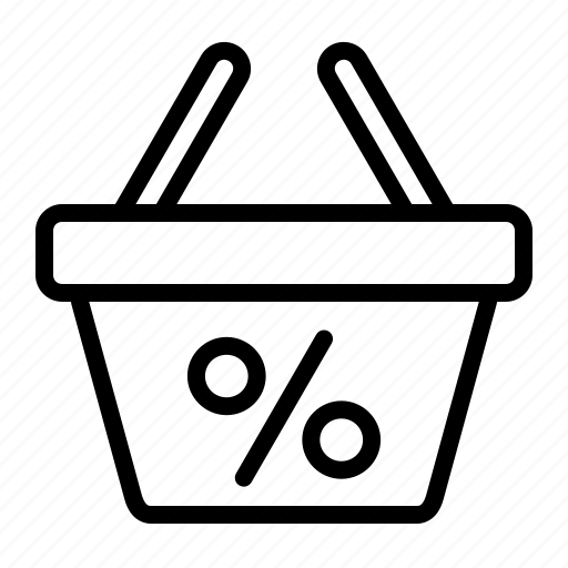 Discount, black friday, basket, shopping, commerce, sales, cart icon - Download on Iconfinder