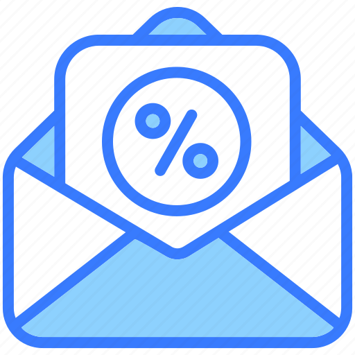 Discount mail, discount, mail, sale, letter, envelope, message icon - Download on Iconfinder