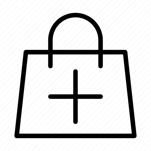 Black, friday, shopping bag, bag, plus, add, shopping icon - Download on Iconfinder