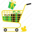 shopping, basket, cart, ecommerce, gift, black friday, sale, box, christmas