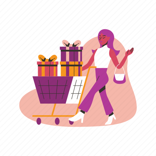 Black friday, shopping, buy, shop, store, woman, sale illustration - Download on Iconfinder
