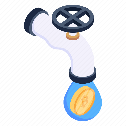 Cash flow, money flow, bitcoin flow, bitcoin faucet, tap icon - Download on Iconfinder