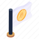 crypto flag, bitcoin flag, ensign, flagpole, pennant