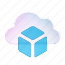 cube, cloud, blockchain, block, storage, data, container, box, render