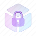 padlock, block, lock, blockchain, data, secure, box, cube, encrypt