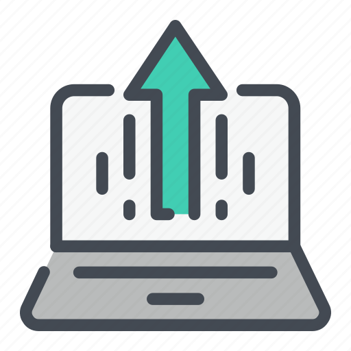 Arrow, blog, growth, laptop, report, stats, up icon - Download on Iconfinder