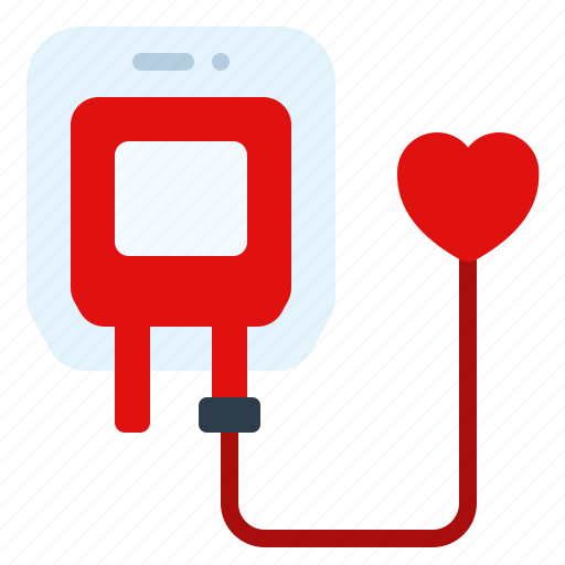 Blood, donation, donor, bag, transfusion, heart, charity icon - Download on Iconfinder