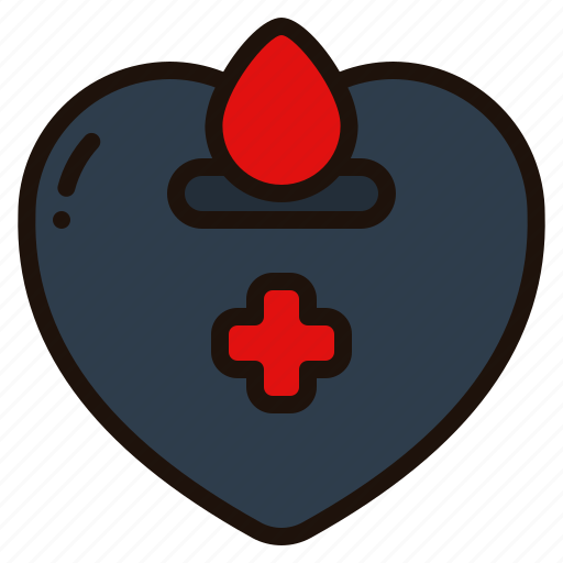 Blood, donation, donor, drop, heart, charity icon - Download on Iconfinder