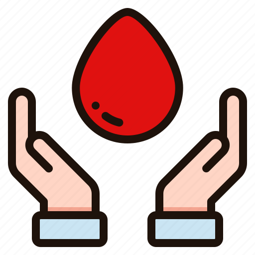 Blood, donation, donor, drop, hand, charity, medical icon - Download on Iconfinder