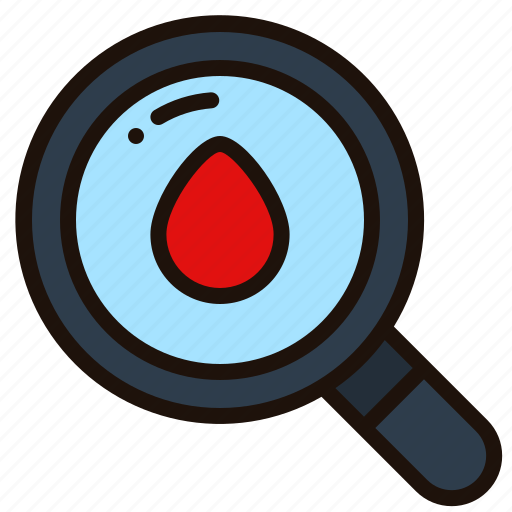 Blood, test, science, drop, lab, research, magnifying icon - Download on Iconfinder