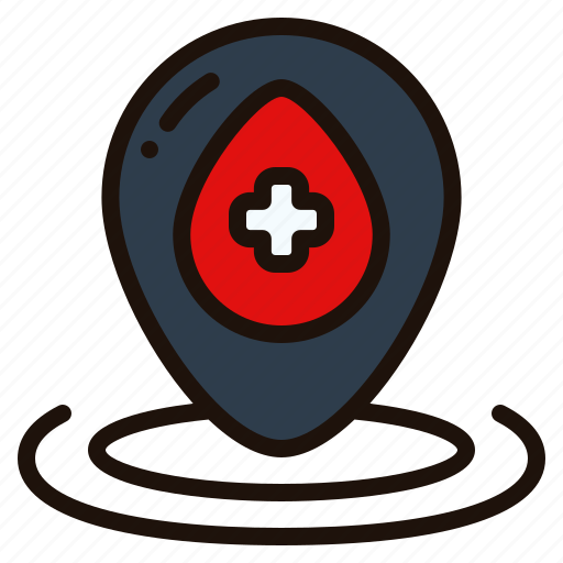 Location, blood, donation, healthcare, medical, pin, placeholder icon - Download on Iconfinder