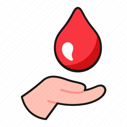 Hand, giving, blood, droplet, donor, care, donation icon - Download on Iconfinder