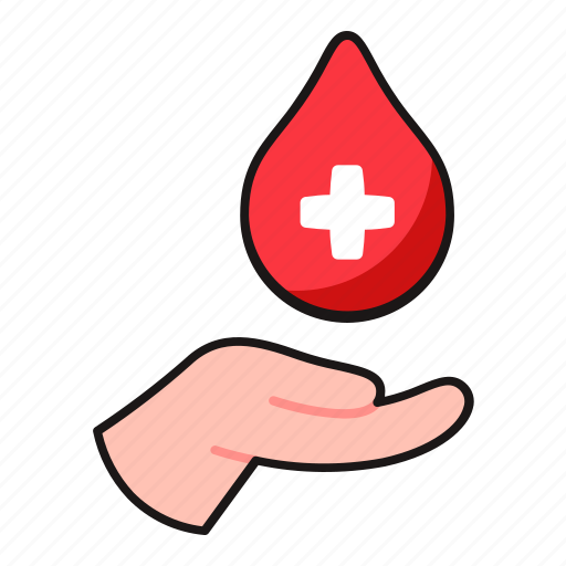 Hand, giving, blood, droplet, donor, donation, health icon - Download on Iconfinder