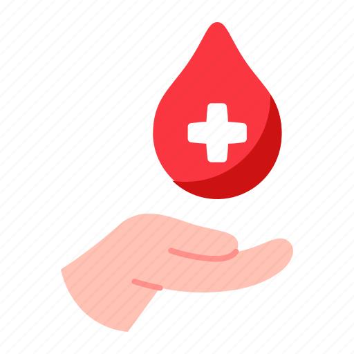 Hand, giving, blood, droplet, donor, care, donation icon - Download on Iconfinder