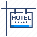hotel, hotel sign board, service