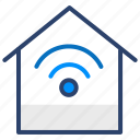 house, wifi, connected, home, vector, illustration, concept