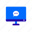 computer, display, chat, screen, bubble, message, talk 