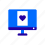 screen, display, computer, monitor, favourite, love, heart 