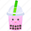 boba, bubble, tea, drink, beverage, milk, strawberry 
