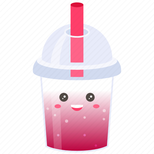 Boba, bubble, tea, drink, beverage, milk, mixed berry icon - Download on Iconfinder