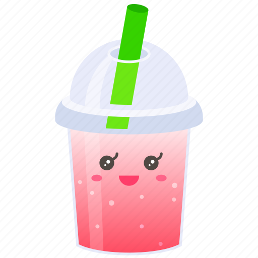 Boba, bubble, tea, drink, beverage, milk, strawberry icon - Download on Iconfinder