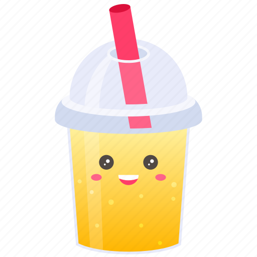 Boba, bubble, tea, drink, beverage, milk, mango icon - Download on Iconfinder
