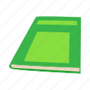 book, cartoon, close, green, page, paper, space