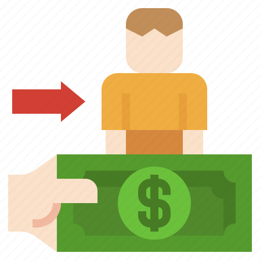 Business, dollar, donation, finance, giving, hand, person icon - Download on Iconfinder