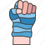 bandages, boxing, wrap, fist, hand 