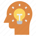 bulb, head, human head, idea, mind, thinking 