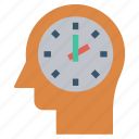clock, head, human head, mind, thinking, watch