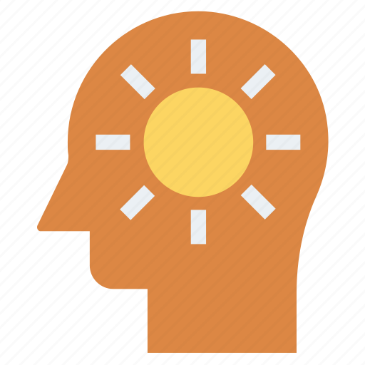Head, human head, light, mind, sun, thinking icon - Download on Iconfinder